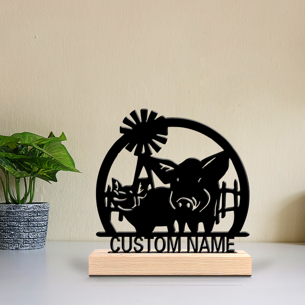 Farming A - 1pc farm pig Customizable Letter Metal